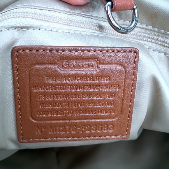 Coach Park Leather Color Block Tote Bag Vintage Cream Navy Brown F23533 Womens - Picture 3 of 16